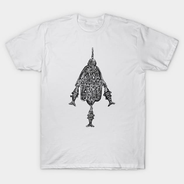 Hamsa Hand Drawing T-Shirt by rachelsfinelines